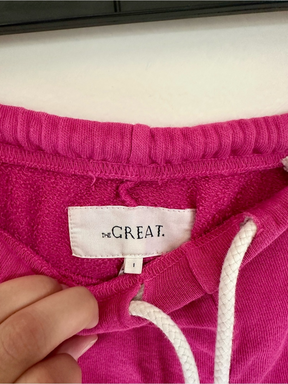 The GREAT.  Hot Pink Drawstring Sweats